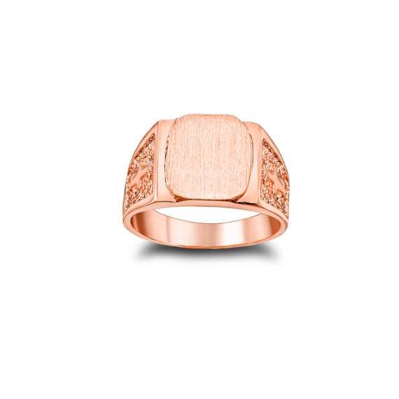 Exquisite Signet Ring with Cross on Both Sides in Gold (Available in Yellow/ White/ Rose Gold)