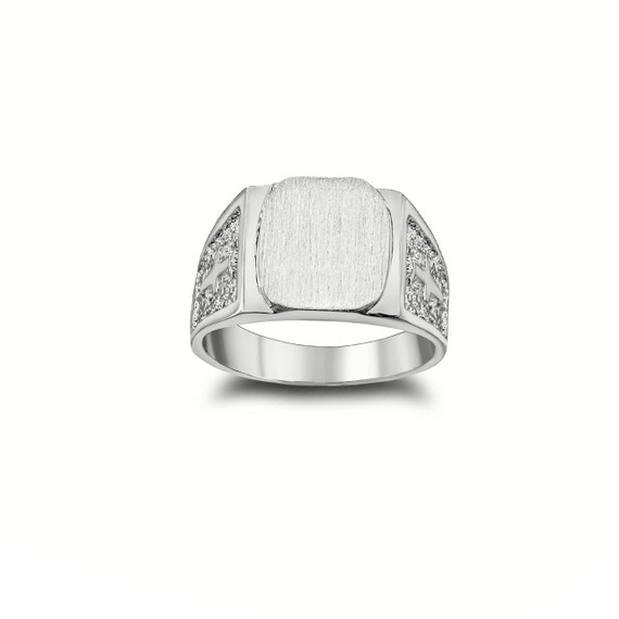 Exquisite Signet Ring with Cross on Both Sides in  Sterling Silver