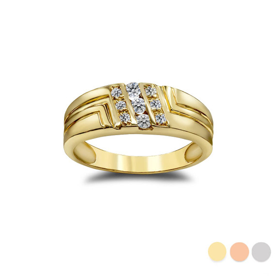 His 9-Stone Diamond Wedding Band in Gold (Available in Yellow/ White/ Rose Gold)