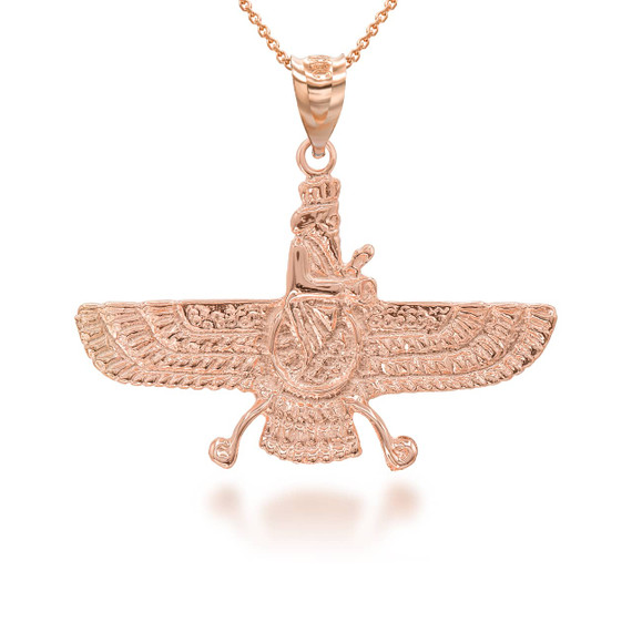 フィオーラ　ペンダント Gold Faravahar Pendant / Necklace - Factory Direct Jewelry