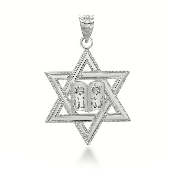 white-gold-star-of-david-torah-pendant