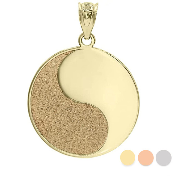 Gold Chinese Philosophy Taoist Symbol Yin-Yang Taichi Yoga Personalized Name Pendant Necklace(Yellow/Rose/White)