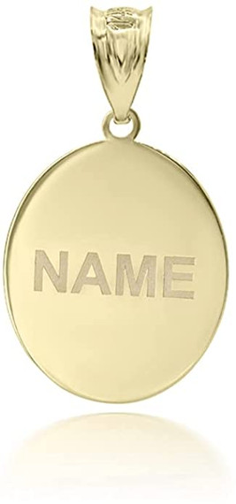 Gold Personalized Sacred Heart of Jesus Pendant Necklace Engraved with Any Name(Yellow/Rose/White)