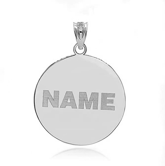 Silver Personalized Jesus Carrying The Cross Pendant Necklace Engraved with Any Name