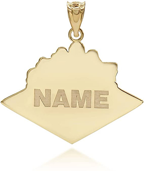 Gold Personalized Name Engraved Chess Board Game Pendant Necklace(Yellow/Rose/White)