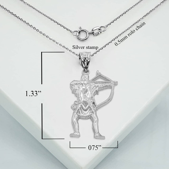 silver-archer-bow-and-arrow-pendant