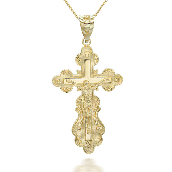 yellow-gold-orthodox-crucifix-pendant-necklace