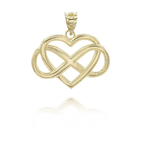 Gold Heart with Infinity Pendant Necklace ( Available In Yellow/Rose/White)