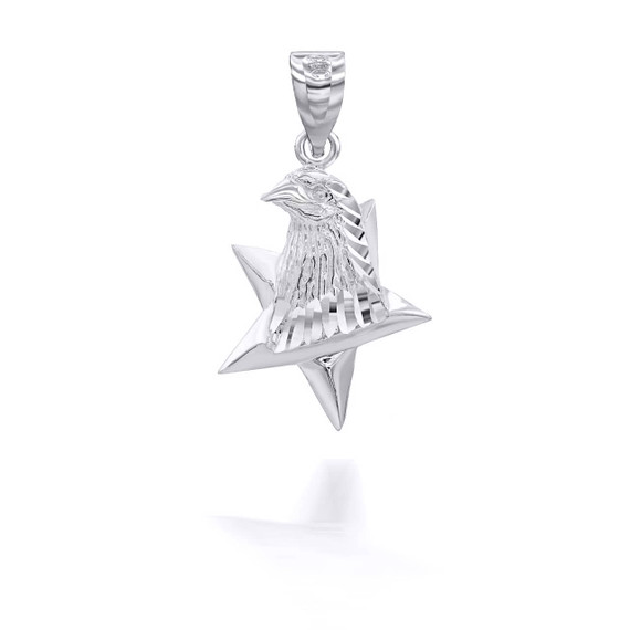 Silver Eagle Head with Star Pendant