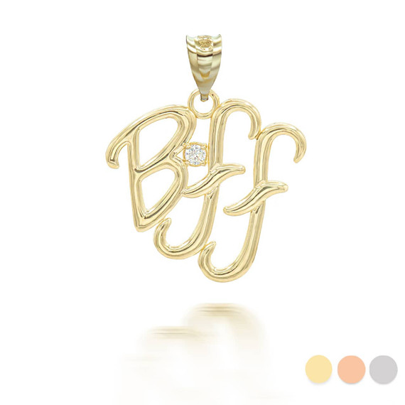 Yellow Gold Diamond BFF Pendant