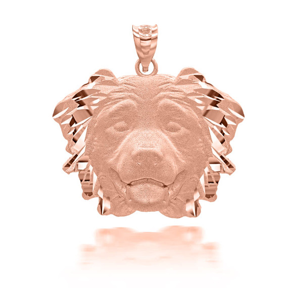 Rose Gold Dog Australian Shepherd Pendant Necklace