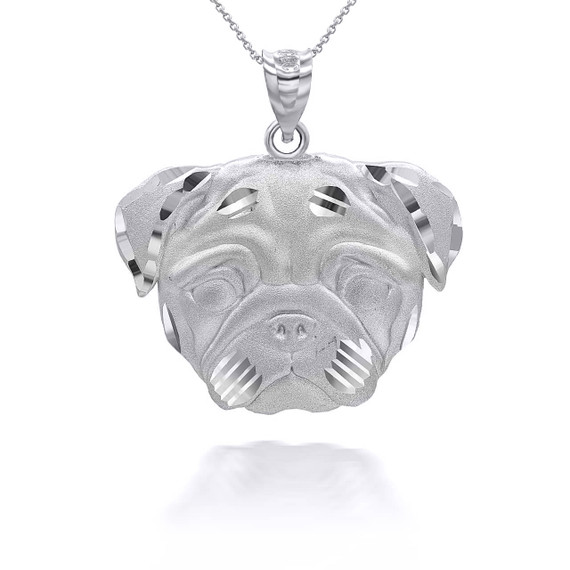 Silver Pug Pet Dog Pendant Necklace