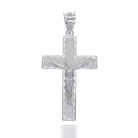 White Gold Crucifix Cross Pendant