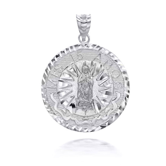 Silver 15 Anos Our Lady Of Guadalupe Pendant