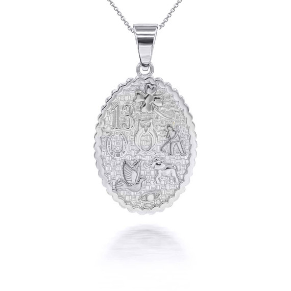 White Gold Lucky Charm Pendant Necklace