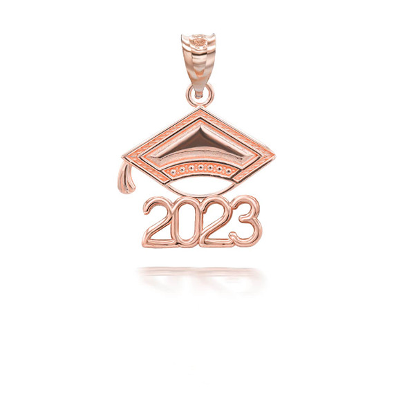 Rose Gold 2023 Graduation Ceremony Cap Pendant