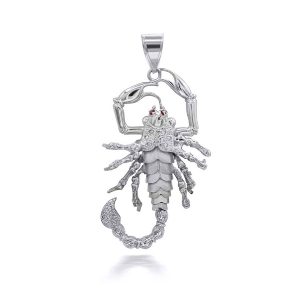 Silver Scorpion with CZ Pendant