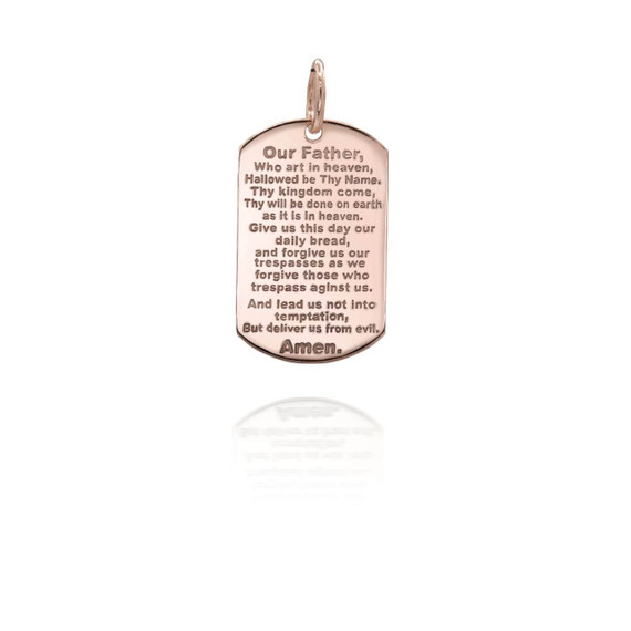 Rose Gold Personalized Lord's Prayer Reversible Pendant 