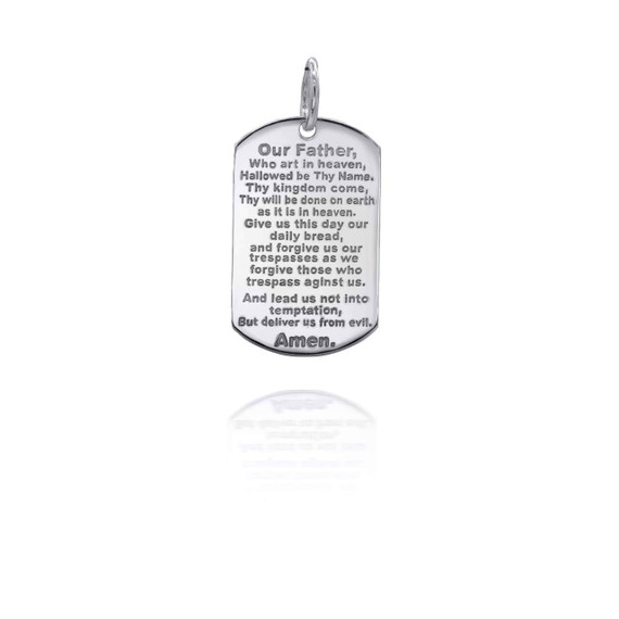 Silver Personalized Lord's Prayer Reversible Pendant