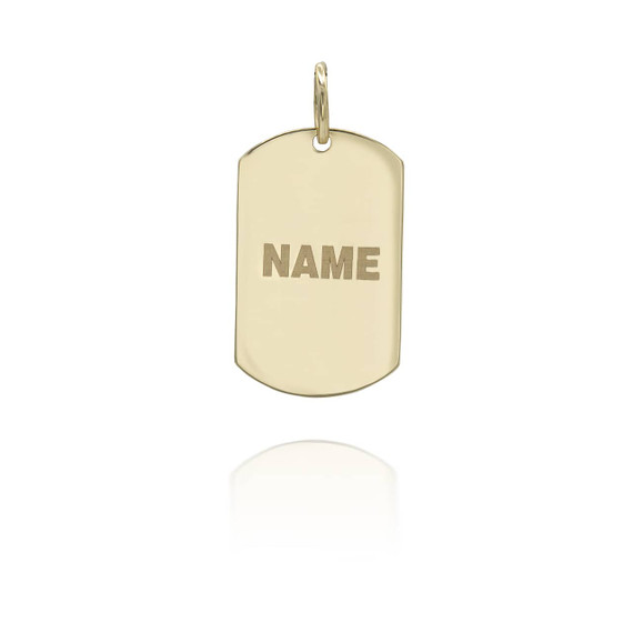 Gold Personalized US Navy Reserve Dog Tag Reversible Pendant Name