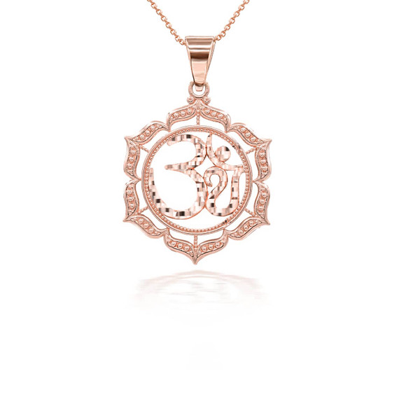 Rose Gold Ohm Pendant Necklace