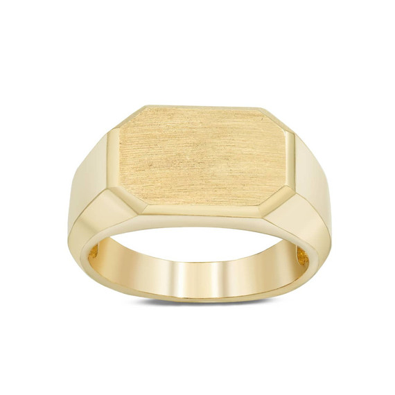 Gold Octagon Shaped Signet Ring (Available in Yellow/Rose/White Gold)