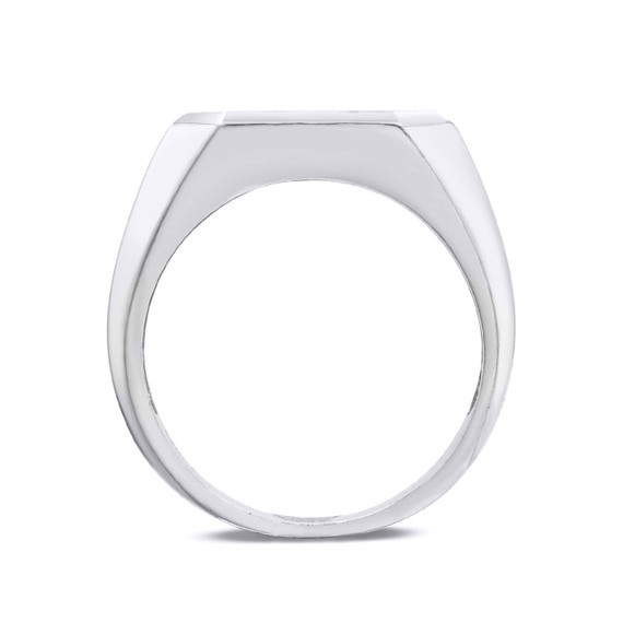 Silver Octagon Shaped Signet Ring