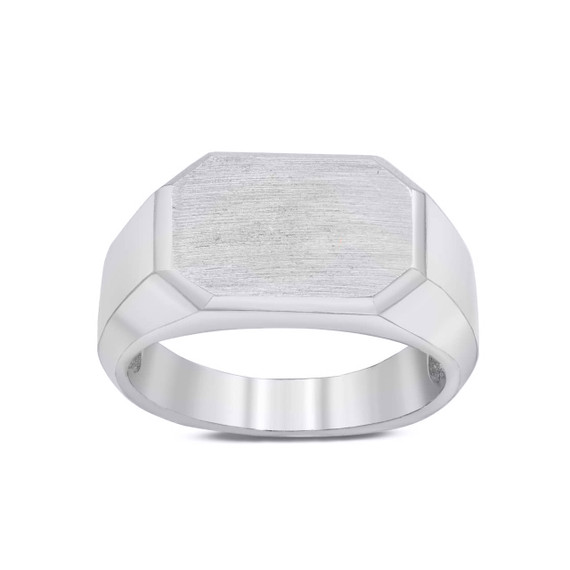 Silver Octagon Shaped Signet Ring