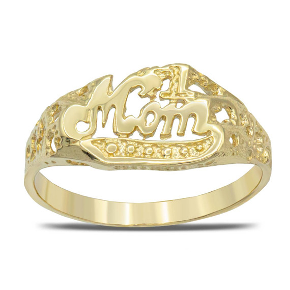Gold #1 Mom Mother's Ring | Factory Direct Jewelry