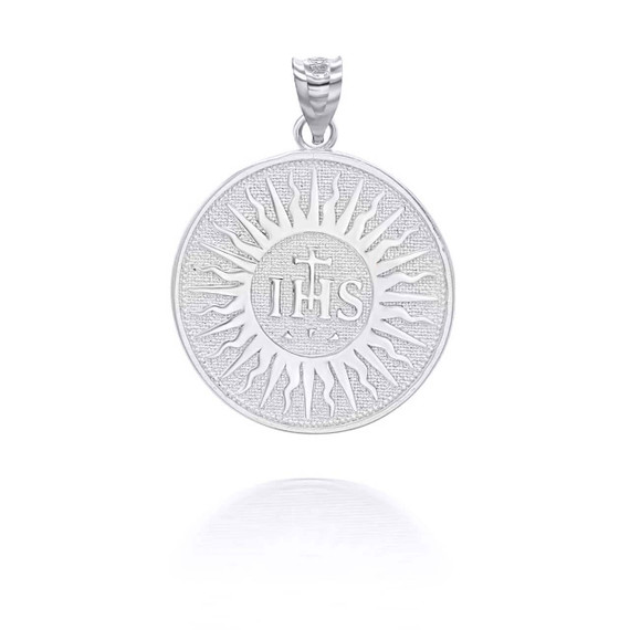 Silver IHS Symbol Holy Name of Jesus  Pendant