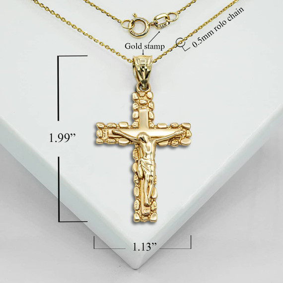 Gold Crucifix Pendant Necklace