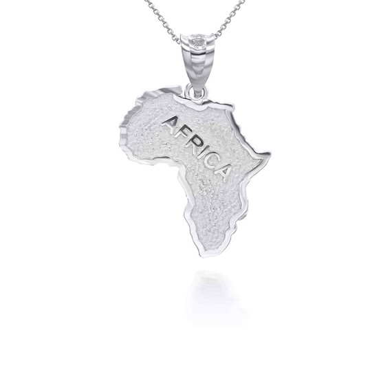 White Gold Africa Pendant Necklace