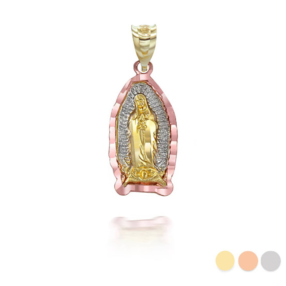 Tri-Tone Mini Our Lady Of Guadalupe Pendant