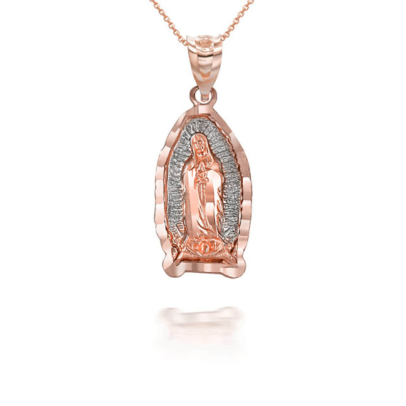 Two-Tone Our Lady Of Guadalupe Pendant Necklace