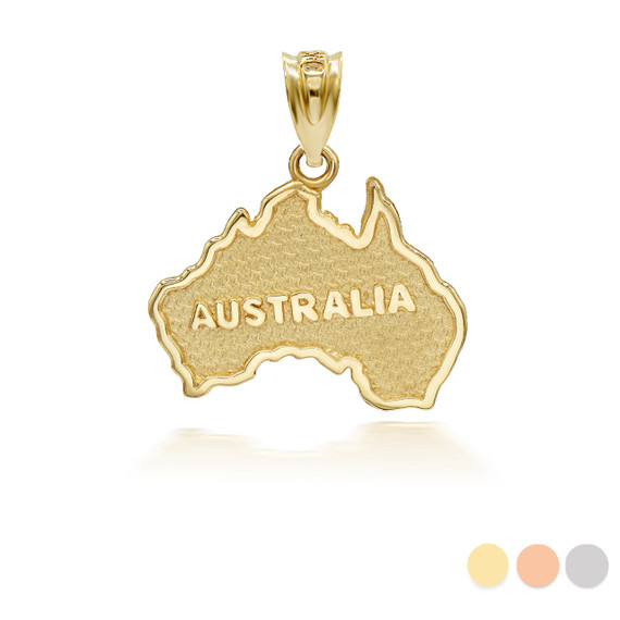 Gold Australia Map Pendant Necklace