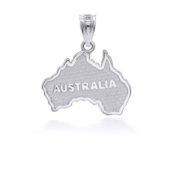Silver Australia Map Pendant