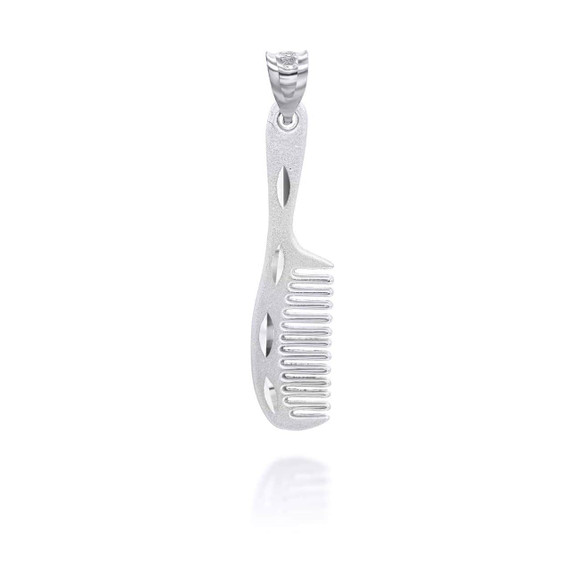 White Gold Hair Comb Charm Pendant