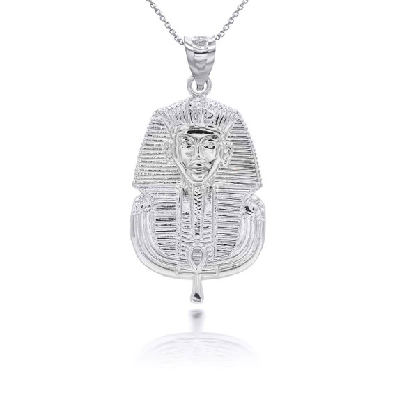 Silver Gold Ancient Egyptian Pharaoh King Tutankhamun Pendant Necklace