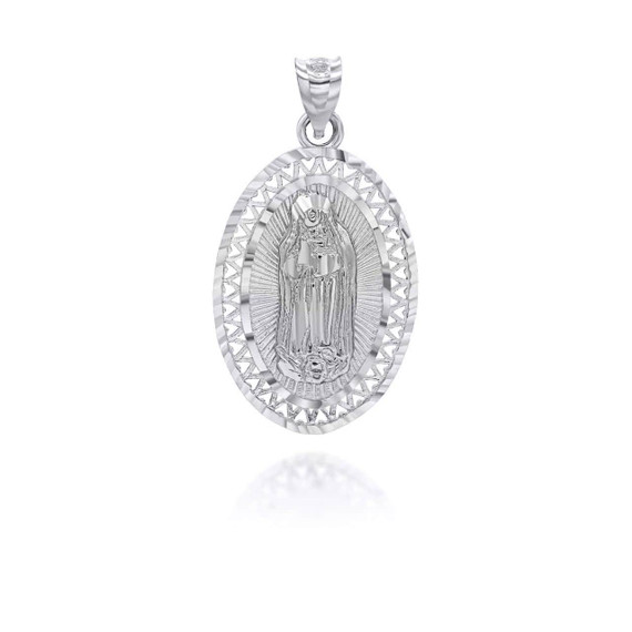 Silver Religious Our Lady of Guadalupe Openwork Pendant