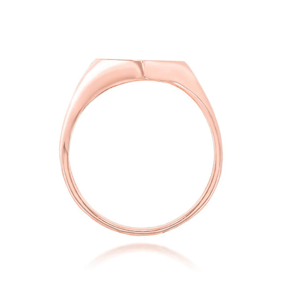 Rose Gold Mini Heart Signet Ring