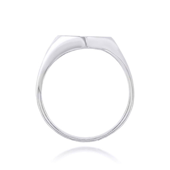 White Gold Mini Heart Signet Ring