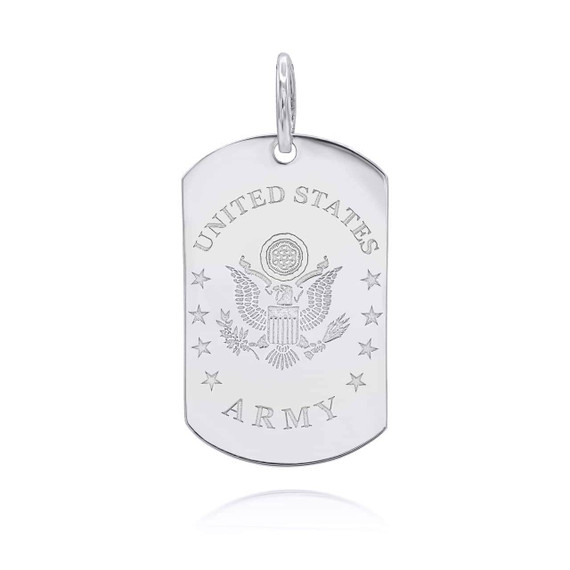 Silver United States Army Personalized Dog Tag Pendant