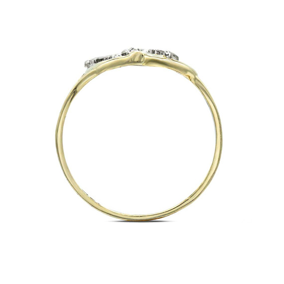 Yellow Gold Diamond Mom Heart Ring