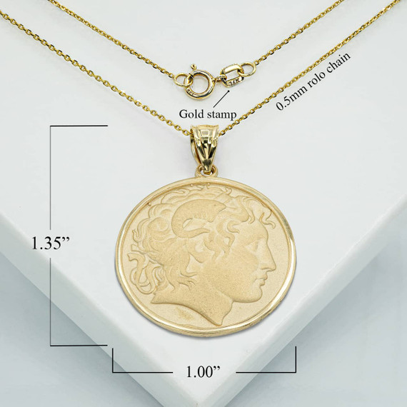 Gold Alexander the Great Medallion Coin With Measurements