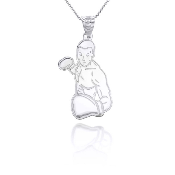 White Gold Personalized Boxer Pendant Necklace