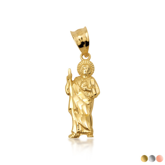 10K/14K Gold San Judas Pendant Necklace (1.3")