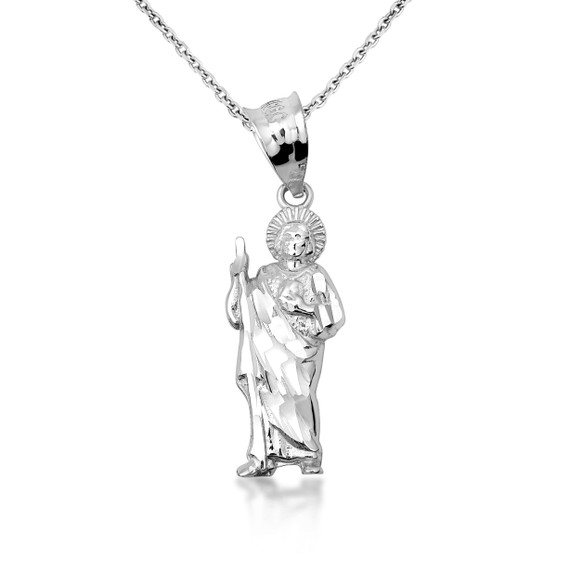 10K/14K Gold San Judas Pendant Necklace (1.3")