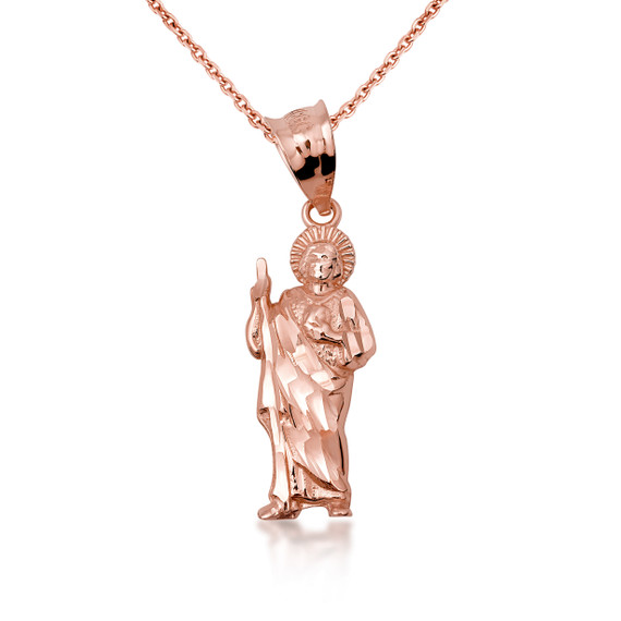 10K/14K Gold San Judas Pendant Necklace (1.3")