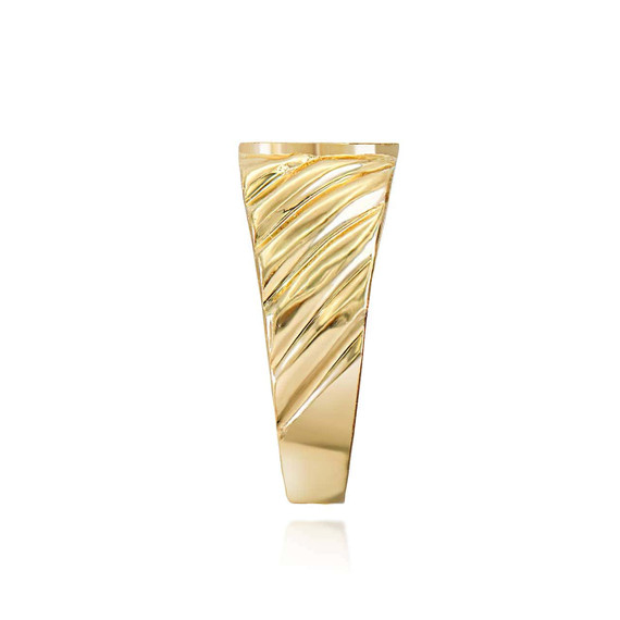 Yellow Gold Twisted Oval Signet Ring