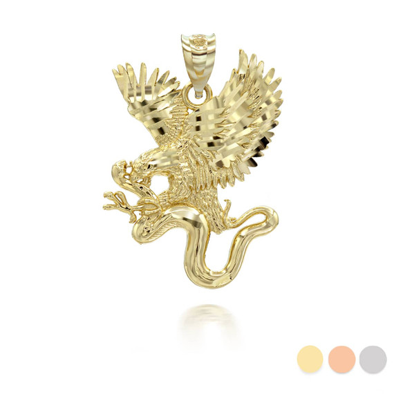 Gold Eagle Snake Pendant